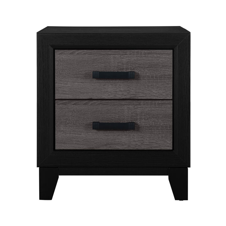 Lisbon Grey Black Modern Bedroom Nightstand