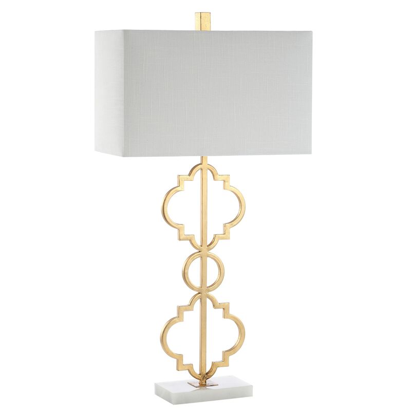 Selina Iron Ogee Trellis Modern LED Table Lamp