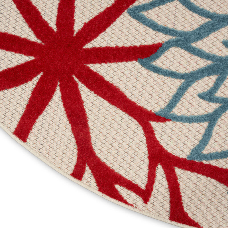 HomeRoots Round Indoor Outdoor Area Rug image number 4