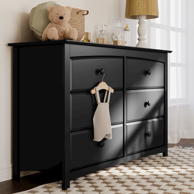 Storkcraft Kenton 6 Drawer Universal Double Dresser - Black