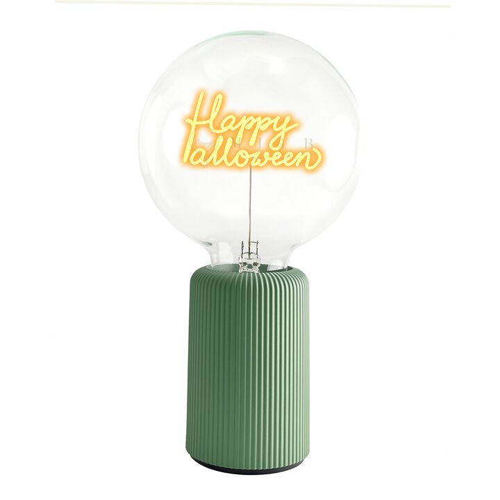 Bulb HALLOWEEN PUMPKIN Amber with Base Table Lamp PORTABLE Pop