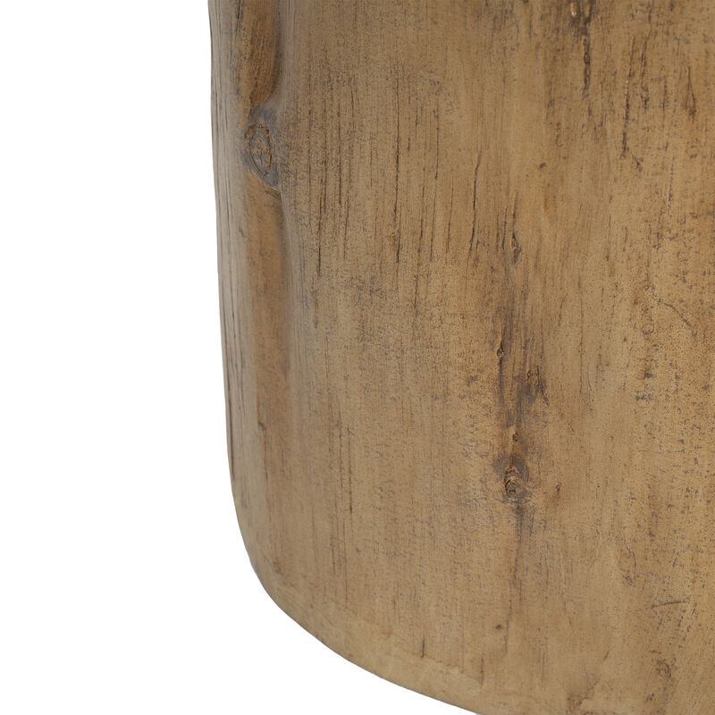Christopher Knight Home Tyvon Outdoor Handcrafted Wood Stump Design Lightweight Concrete Side Table
