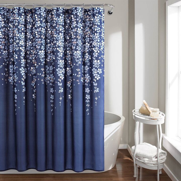 Nature-Inspired Shower Curtain with Colorful Floral Prints