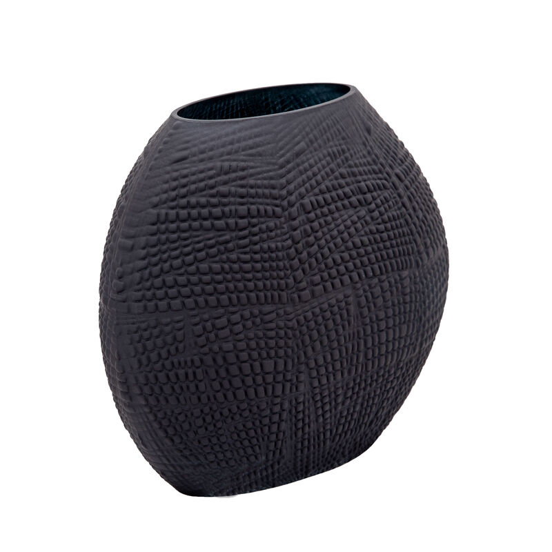 Glass 10"h Textured Vase image number 1