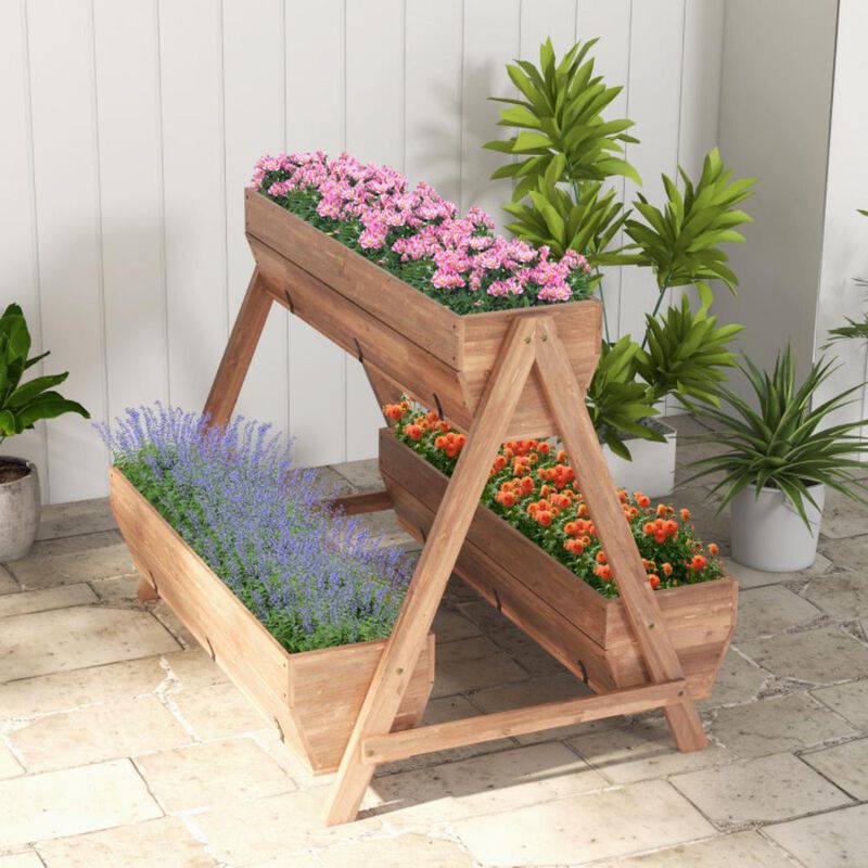 Hivvago Vertical Raised Garden bed with 3 Wooden Planter Boxes