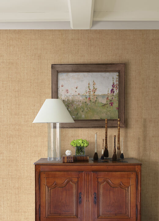 Caviar Beige Basketweave Wallpaper