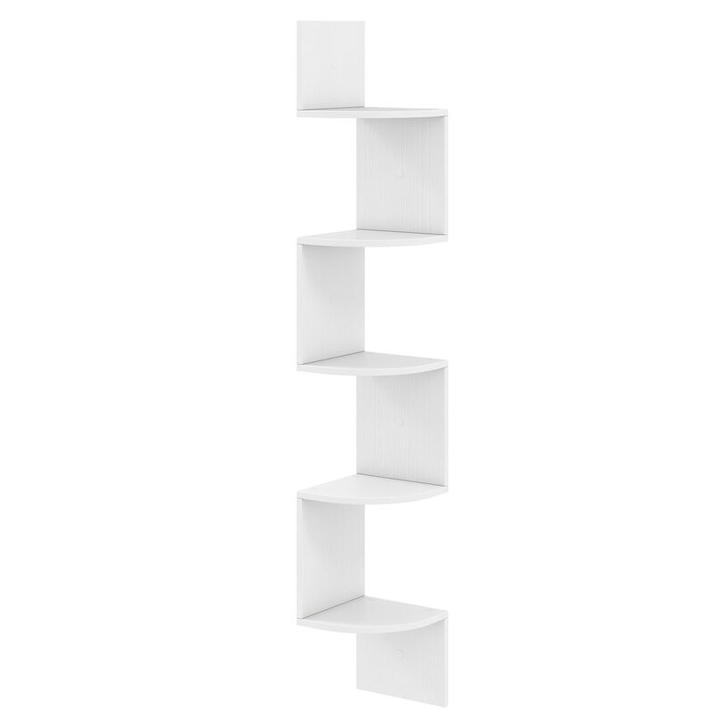 5-Tier Corner Wall Shelf, Floating Bookshelf and Storage Rack for Living Room or Office