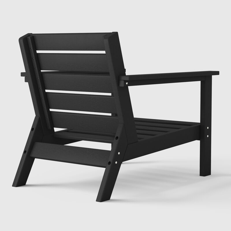 WestinTrends Outdoor Modern HDPE Patio Club Chair with Deep Seat Cushions