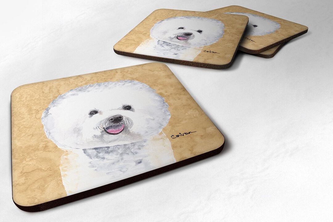 Caroline's Treasures SC9135FC Bichon Frise Foam Coasters (Set of 4), 3.5 H x 3.5 W, Multicolor