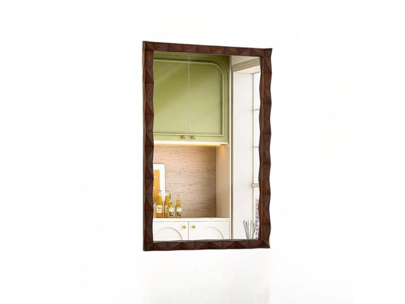 24" x 36" Rustic Farmhouse Mirror &ndash; Dark Wood Boho Wall Decor