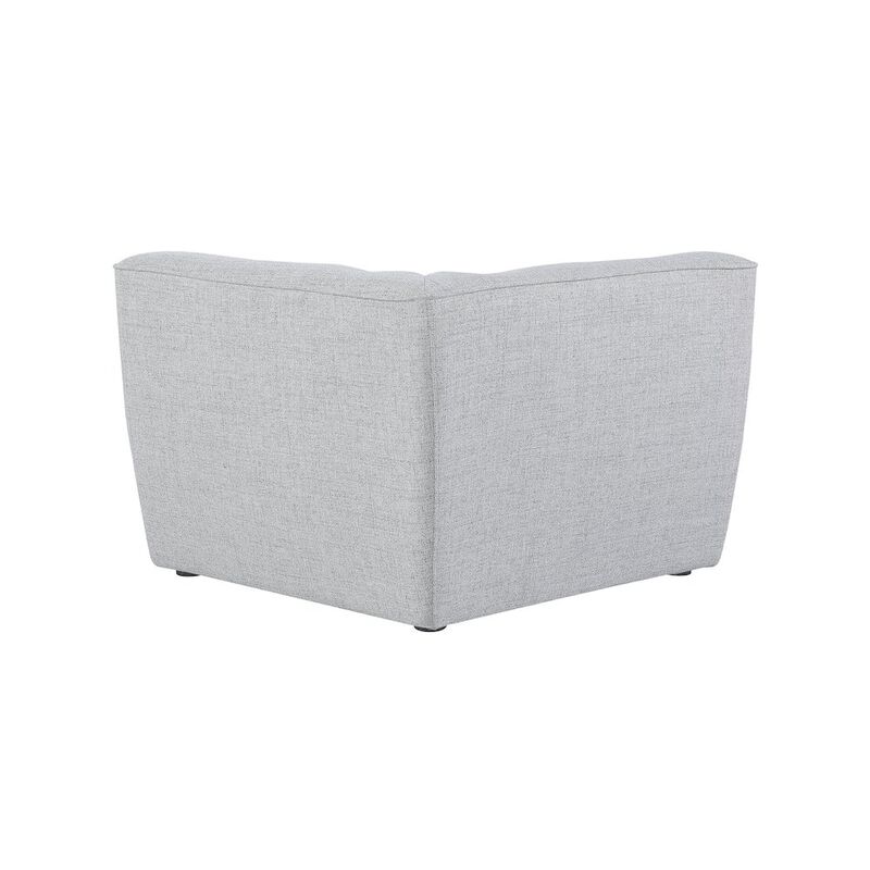 Meridian Furniture Miramar Grey Durable Linen Textured Corner