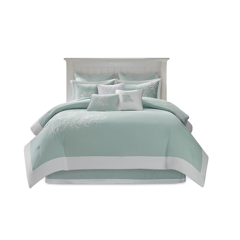 Gracie Mills Douglass Coastal Coral Motif Comforter Set image number 0