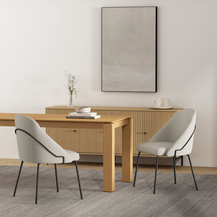 Gracie Dining Chairs in Gray and Black (Set of 2)