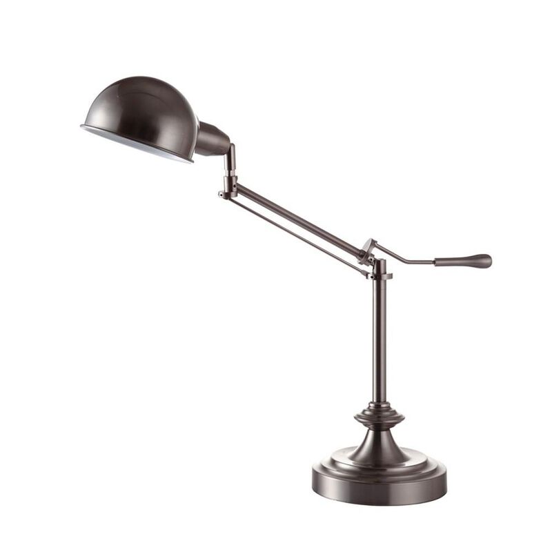 Hivvago Silver Metal Swing Arm Table Lamp