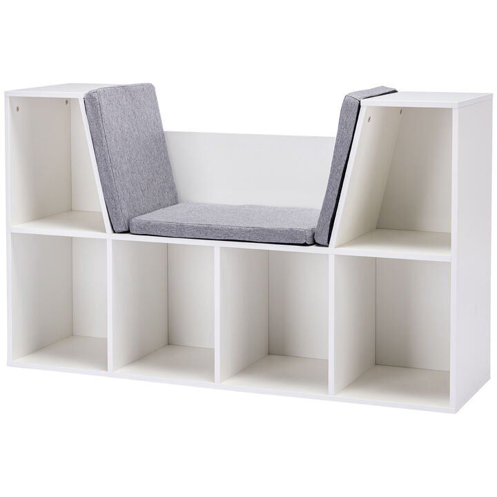 Kids Cube Organizer with Lounge Chair and Large Cube Shelving, Natural