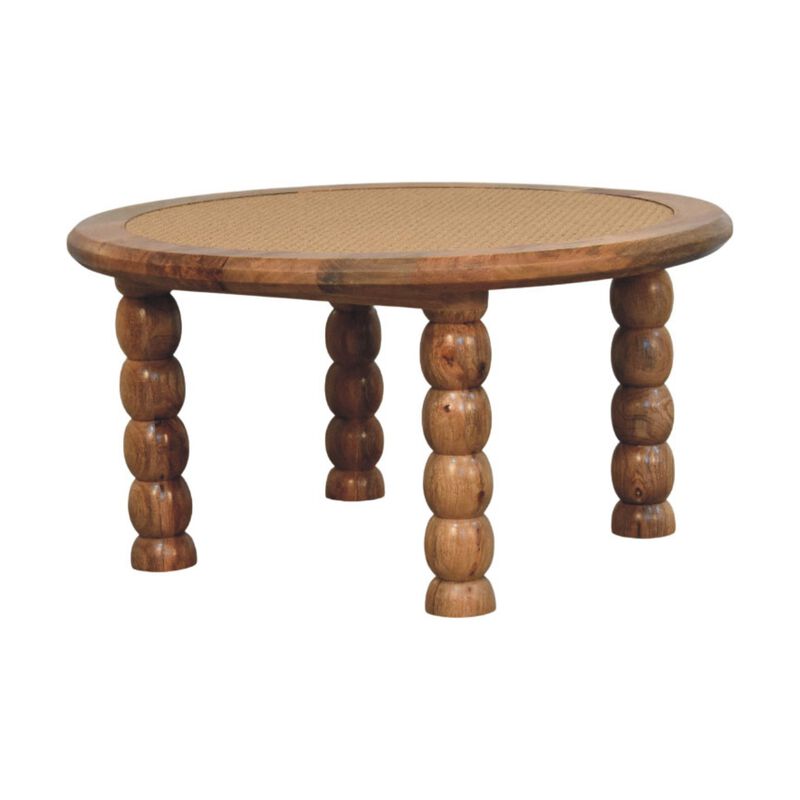 Artisan Furniture Solid Wood Spindle Rattan Coffee Table , Brown image number 3