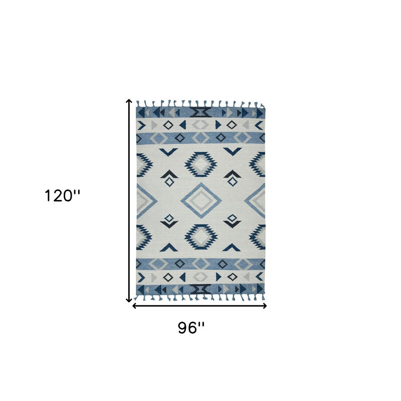 HomeRoots Wool Abstract Geometric Handmade Area Rug With Fringe image number 5