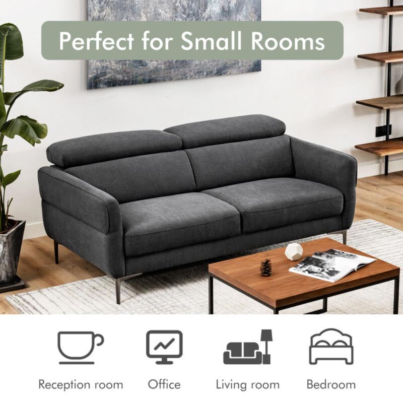Hivvago Modern Fabric Loveseat Sofa Couch with Adjustable Headrest image number 6