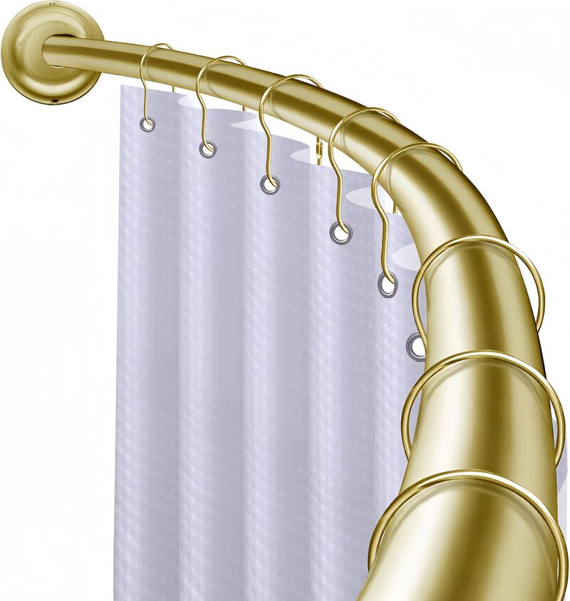 Utopia Alley Signature Aluminum Series Curved Shower Curtain Rod - Rustproof Aluminum Wall Mount Rod, Adjustable 45 to 72 Inch, Adds Up to 8 Inches of Extra Shower Space image number 0