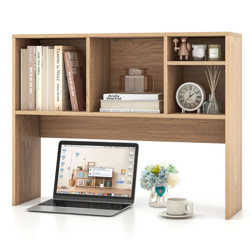 Desk Top Bookcase with 4 Cubby Compartments and Open Back Design image number 3