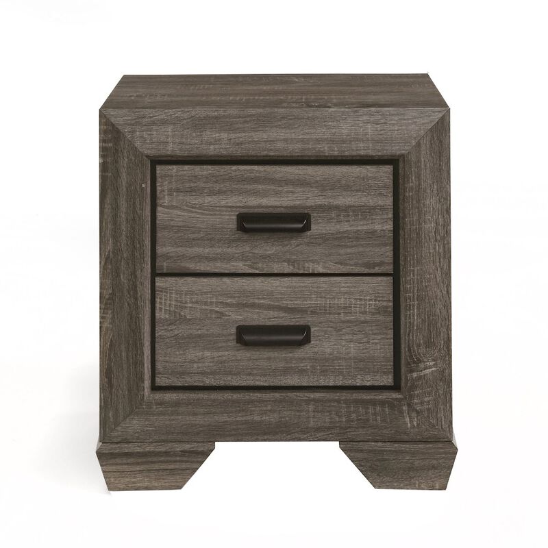Plethoria Home Weathered Grey Grain 2-drawer Nightstand