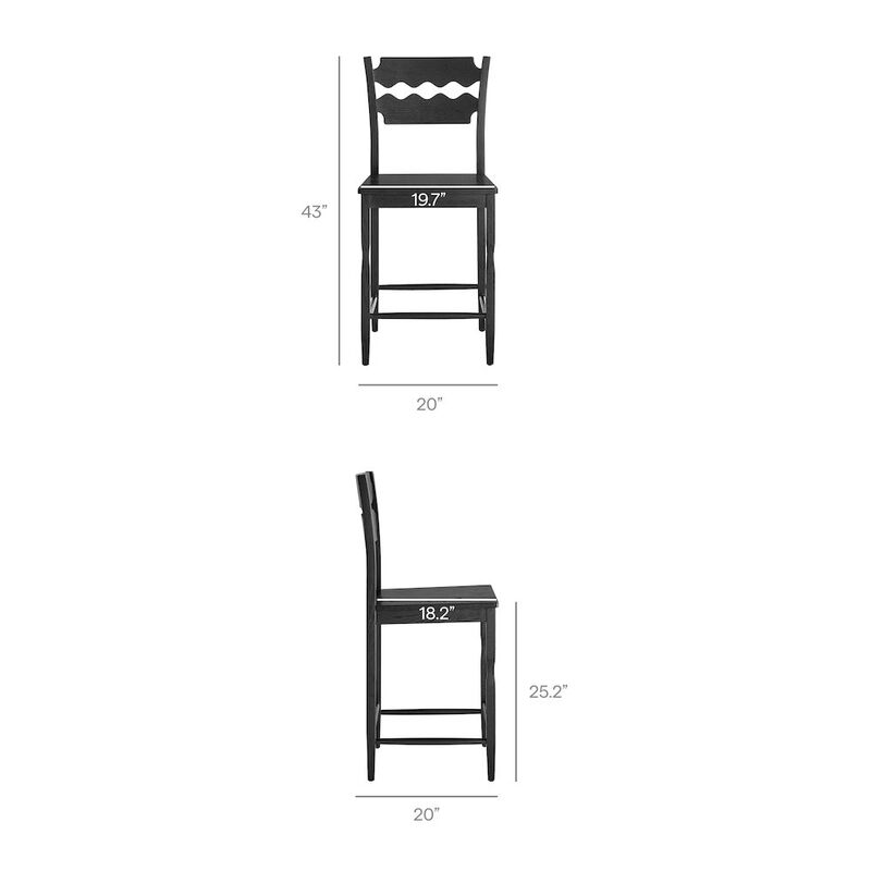 Jax Oak Wood Counter Stool With Wavy Razor Back image number 2