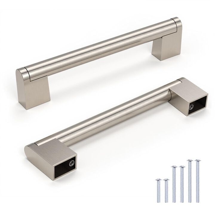 Knobonly 30 Pack Dresser Handles 5 inch (128mm) Hole Centers, Cabinet Pulls Brushed Nickel, Kitchen Cabinet Handles