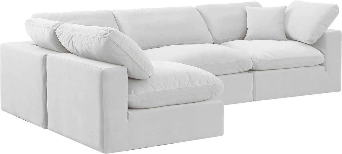 Meridian Furniture Comfy Cream Velvet Modular Sectional