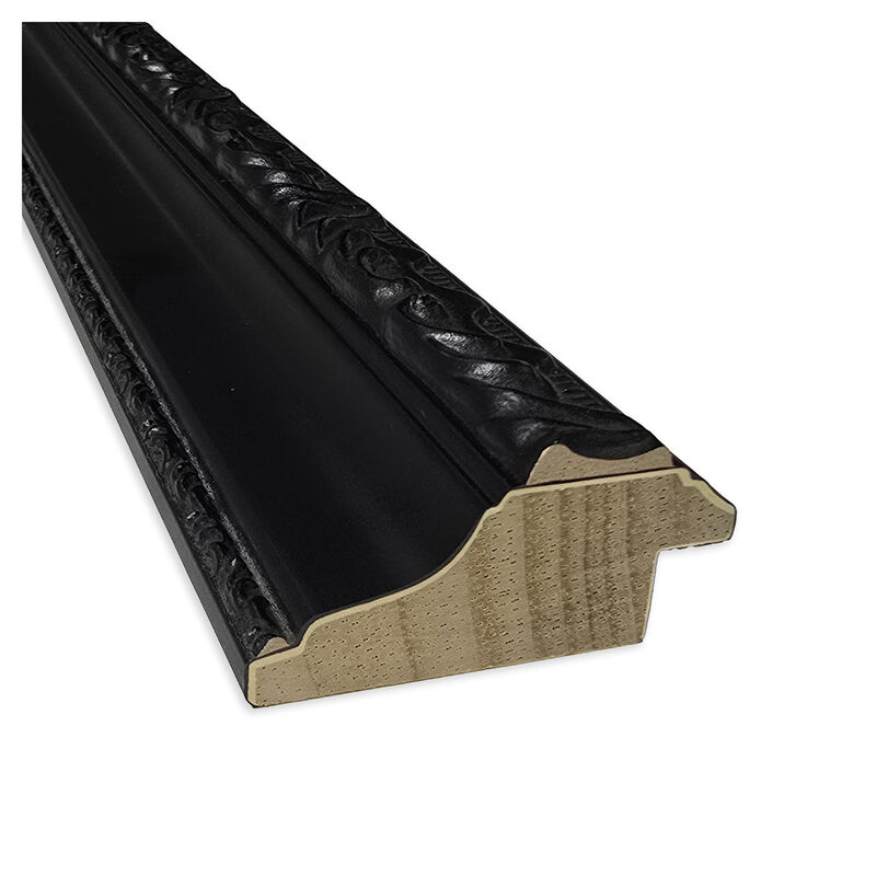 Downton Black Beveled Wood Framed Wall Mirror