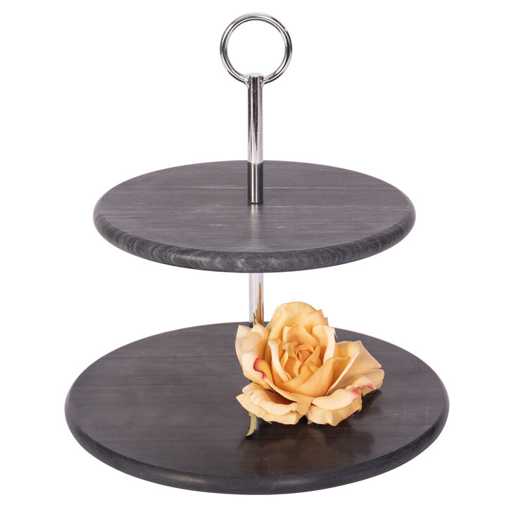 Saboga Home&trade; 2-Tier Round Dessert Plate