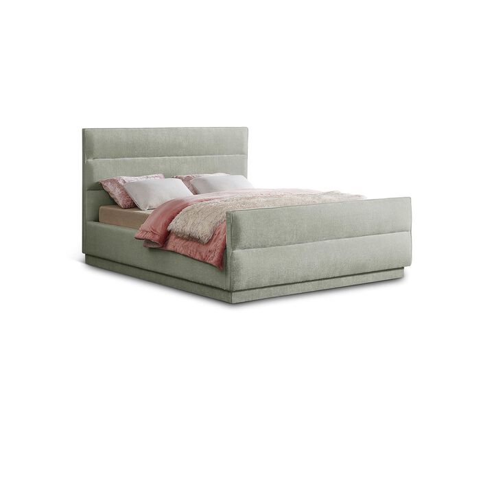 Meridian Furniture Paxton Mint Chenille Fabric King Bed