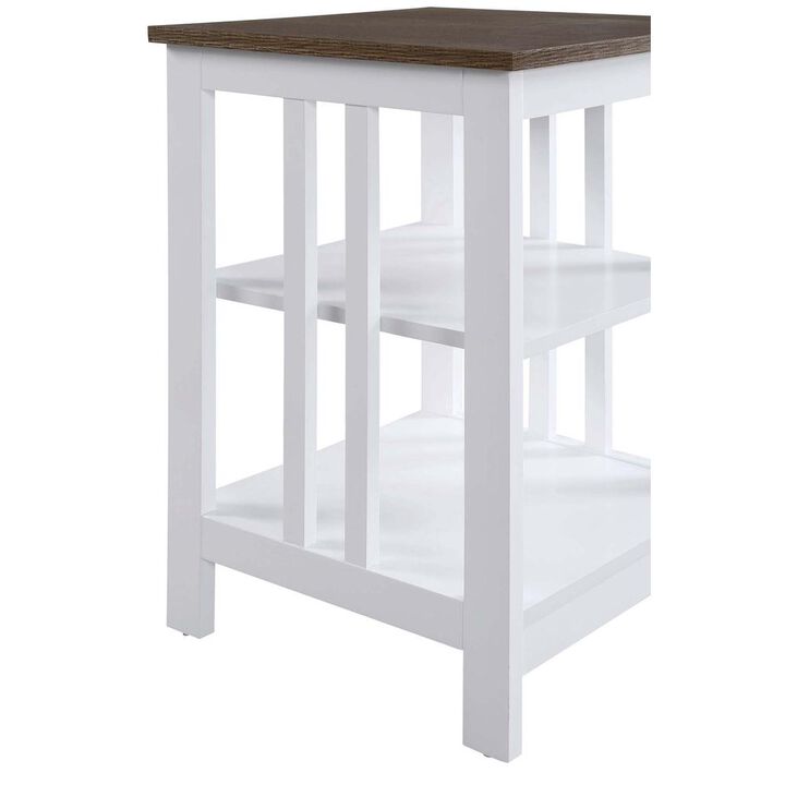 Convenience Concepts Mission End Table, Driftwood/White
