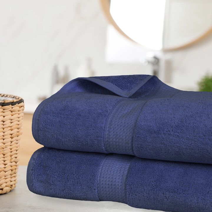Egyptian Cotton Plush Bath Sheet Set of 2, Soft Absorbent Towels
