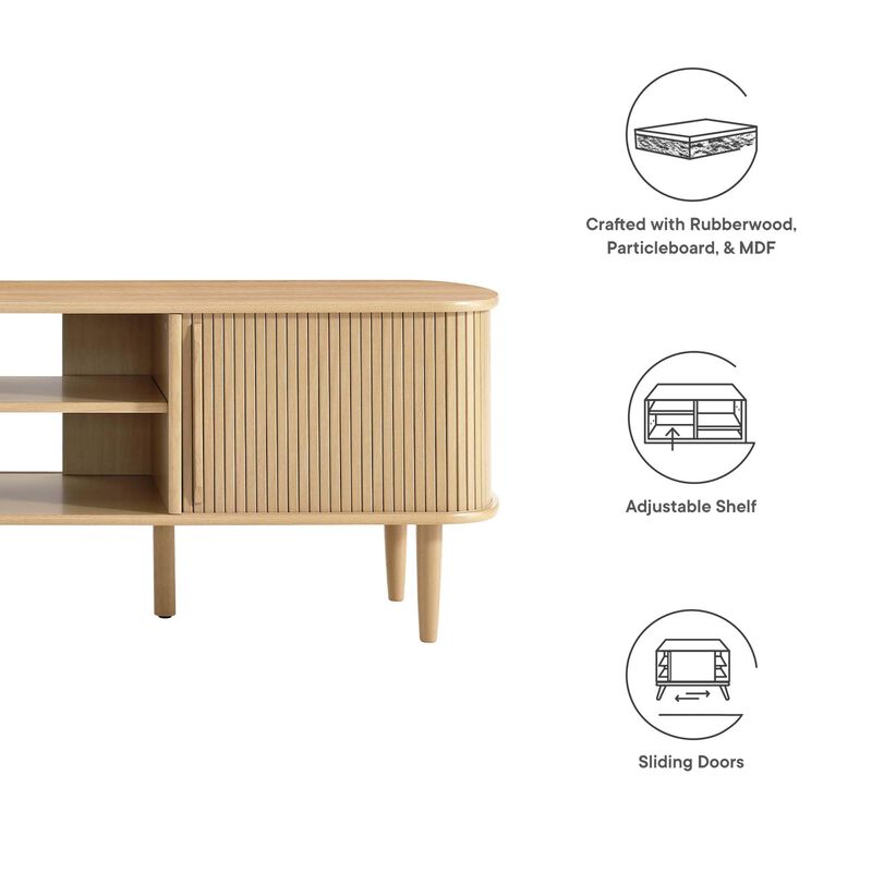 Modway EEI-6795-OAK Contour Wood, Oak, 63" TV Stand image number 9