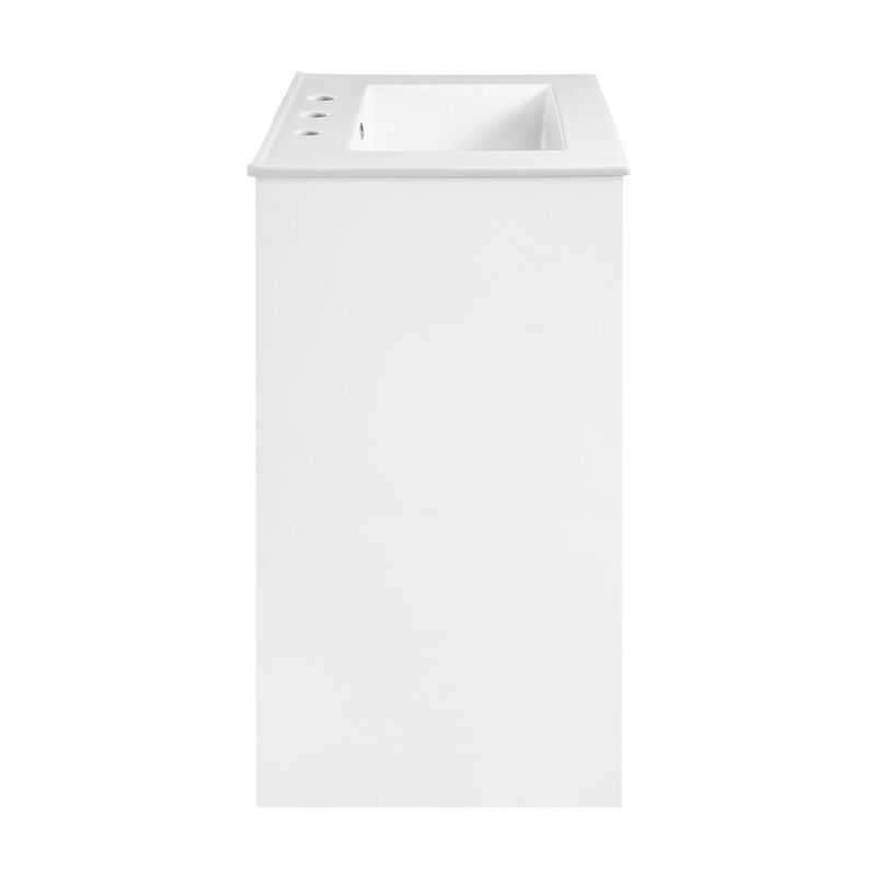Virage 24 in. White Bathroom Vanity with 3-Hole Ceramic Sink Top image number 8