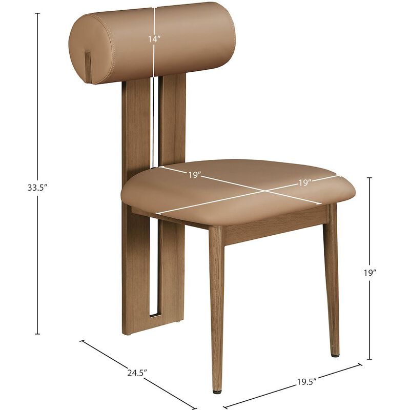 Meridian Furniture Dario Tan Vegan Leather Dining Chair, Set of 2