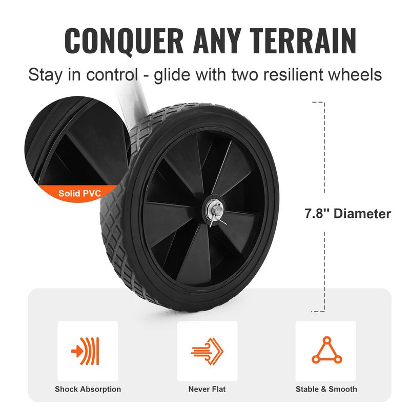 Heavy Duty Garden Hose Reel Cart with Wheels, Steel Frame for Lawn or Yard Use