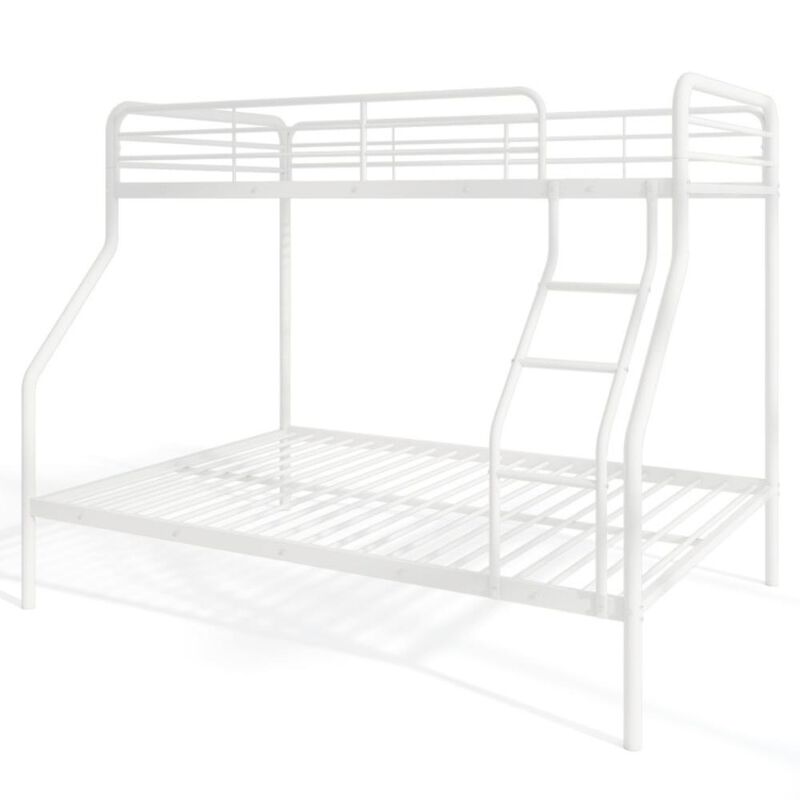 Hivvago Twin Over Full Bunk Bed with Ladder and Full-length Guardrails