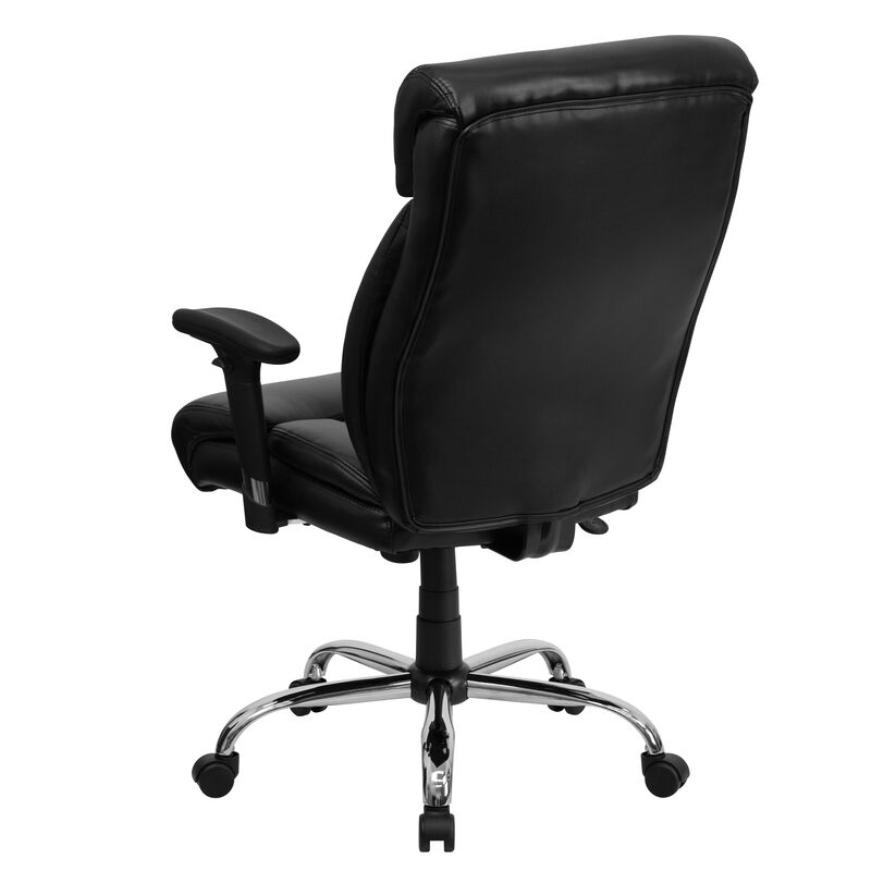 HERCULES Series Big & Tall 400 lb. Rated Black LeatherSoft Executive Ergonomic Office Chair with Full Headrest & Arms image number 1