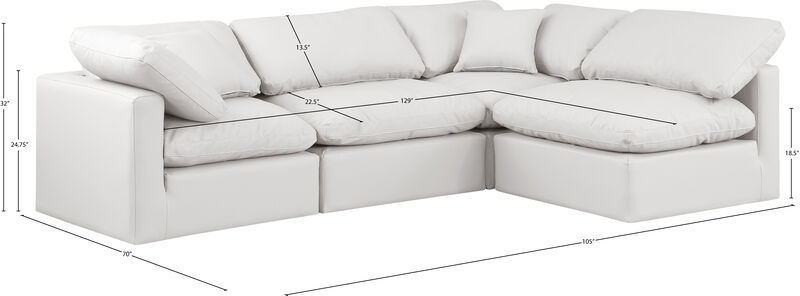 Meridian Furniture Indulge Cream Vegan Leather Modular Sectional
