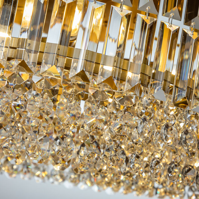 5 Lights 24" Traditional Gold Chandelier With Clear Crystal Accents image number 4
