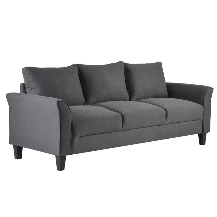 3 Piece Set Modern Sofa Conversation Set with Loveseat and Armchair, Gray