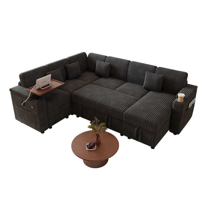 Saslip 100-inch pull-out Sectional