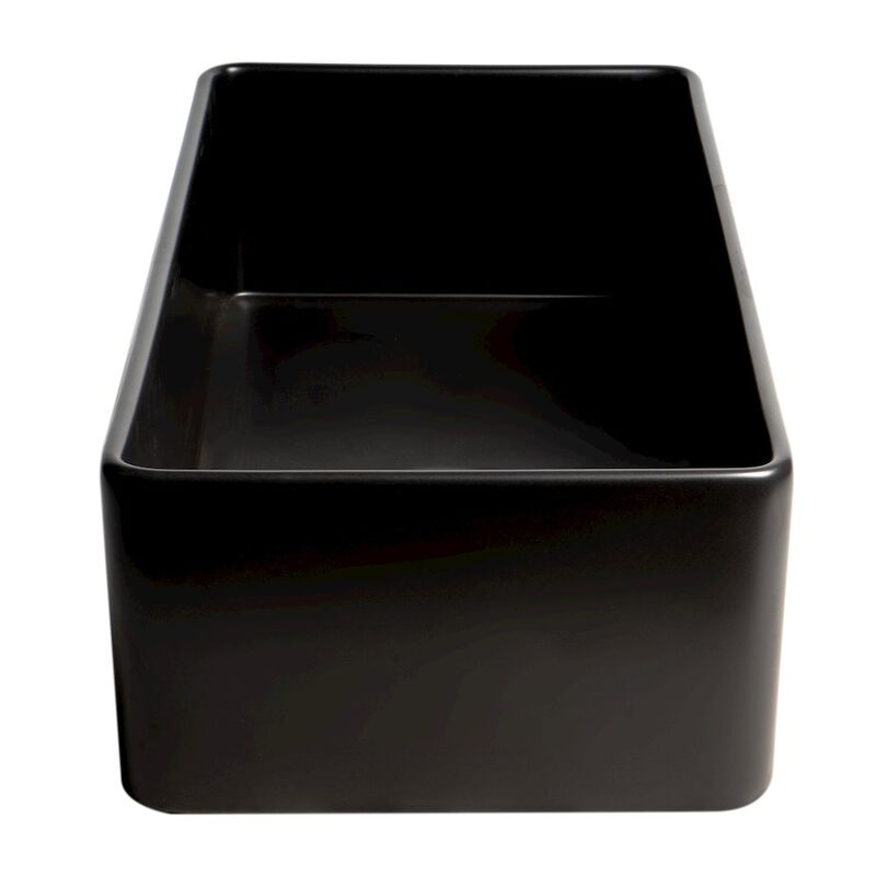 ALFI brand Black Matte Smooth Apron 36 x 18 Single Bowl Fireclay Farm Sink