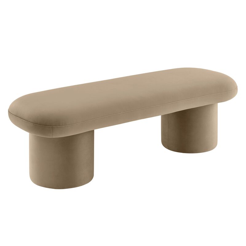 Modway Orla Performance Velvet Upholstered Bench in Taupe image number 8