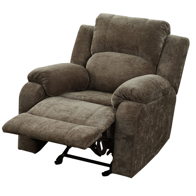 Manual Adjustable Recliner Chair, Chenille Upholstered Recliner with Adjustable Backrest, Indoor Lounge Armchair image number 6