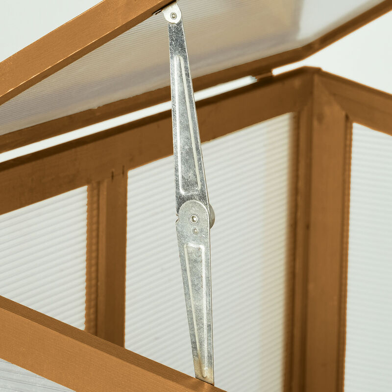 Hivvago Mini Wooden Cold Frame Greenhouse for Garden image number 6