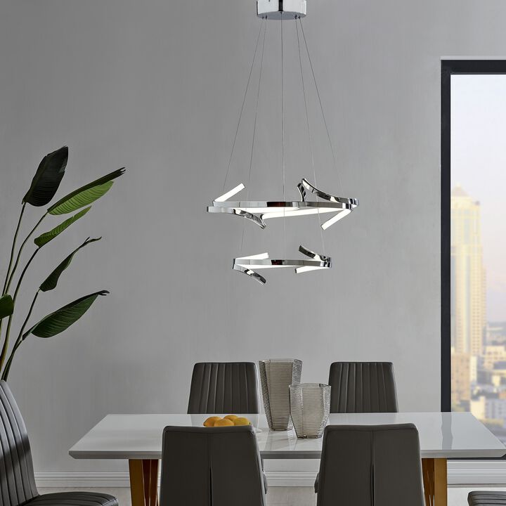 Beijing Chandelier Chrome Metal Integrated LED Dimmable