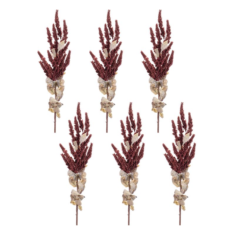 Set of 6 Artificial Fall Berry Stems – Harvest Orange & Red Clusters for Vases, Wreaths, or Thanksgiving Decorations
