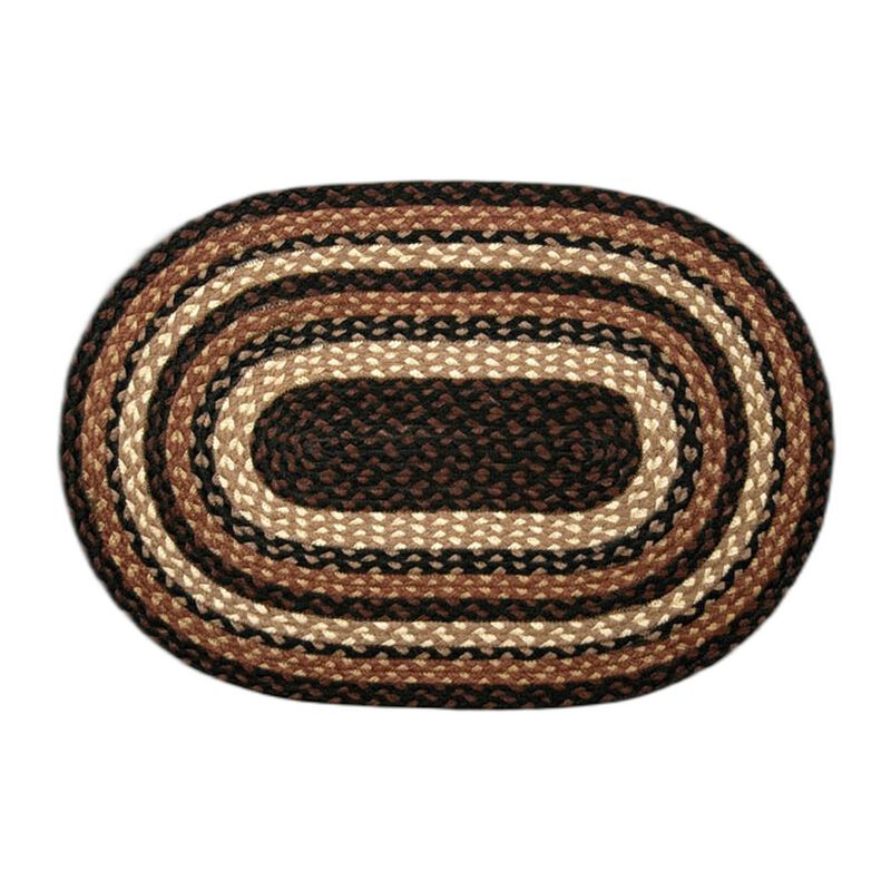 Earth Rugs C-313 Mocha Frappuccino Oval Braided Rug 2 Feet X 8 Feet image number 0